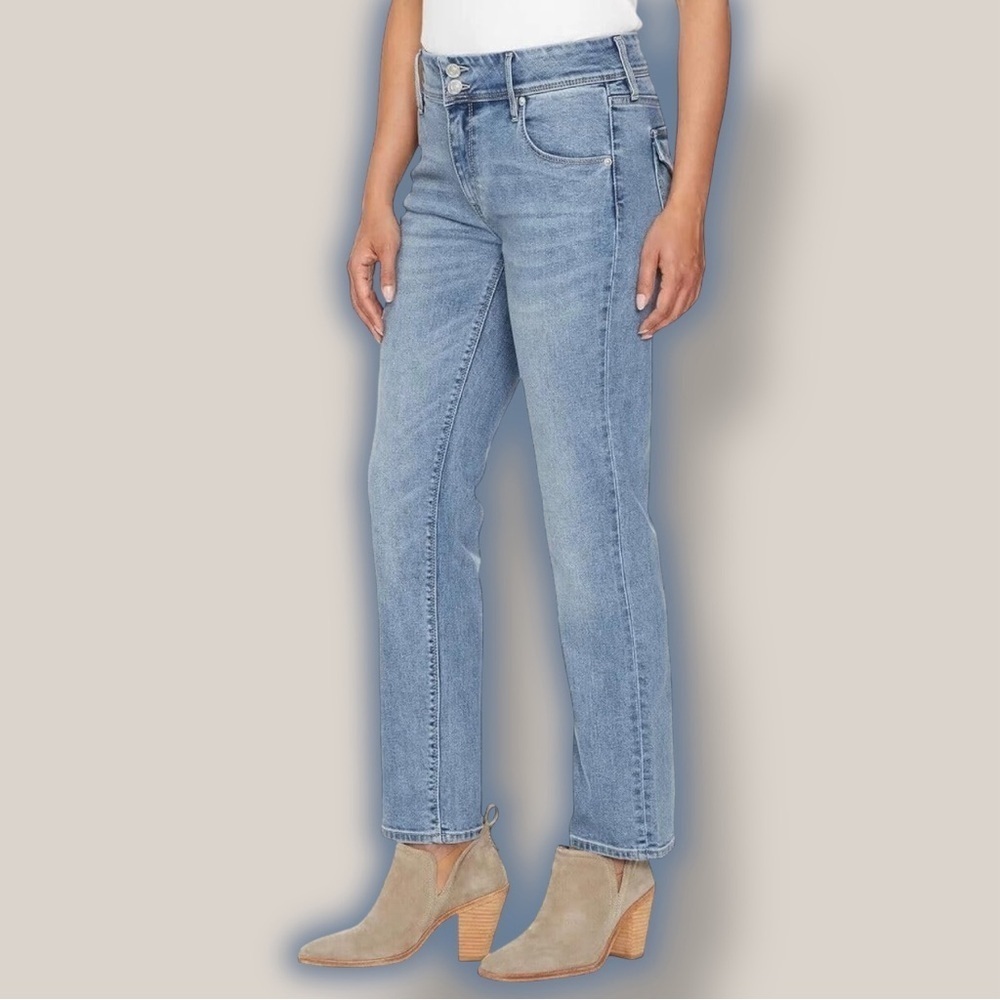 Hudson Jeans ‘Mid-Rise Slim Straight Leg Jeans’ in “Icy Blue” Size 14